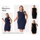 thumbnail image 2 of Vestido de tubo sin mangas de talla grande para mujer Agnes Orinda, con escote en V, casual, midi, con cremallera, 2X, negro, 2 of 8