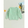 thumbnail image 2 of PaerPade Kids Baby Girls Sweater 3 6 9 12 18 24 Months 2T 3T 4T 5T Flower Print Winter Fall Warm Knit Sweater, 2 of 8