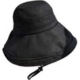 thumbnail image 2 of Sombrero de playa negro para mujer, sombrero de verano plegable, sombrero de playa de ala ancha, sombrero de cubo con capucha, sombrero de jardín, 2 of 4