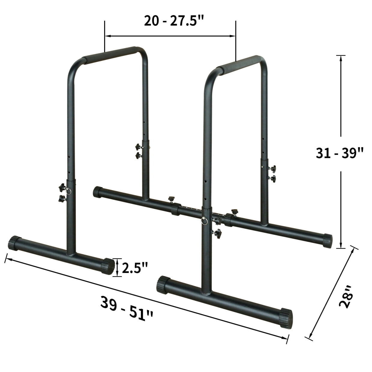 Portable Parallel Bar with Stable and Sturdy Thickened Steel, Adjustable Height Push Up Stand for Home, Calisthenics, Exercise, Black