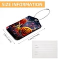 thumbnail image 5 of Snails Square PU Leather 2 Pack Travel Tag - Bag Tag - Suitcase Tag with Privacy Cover and Stainless Steel Ring - Suitable for Travel, Backpack, and Handbag, 5 of 7