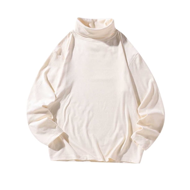 Blusa y camisas de cuello alto de manga larga para hombre, camiseta informal de cuello alto de manga larga, jersey básico, camisa de cuello alto de manga larga, blusa para hombre