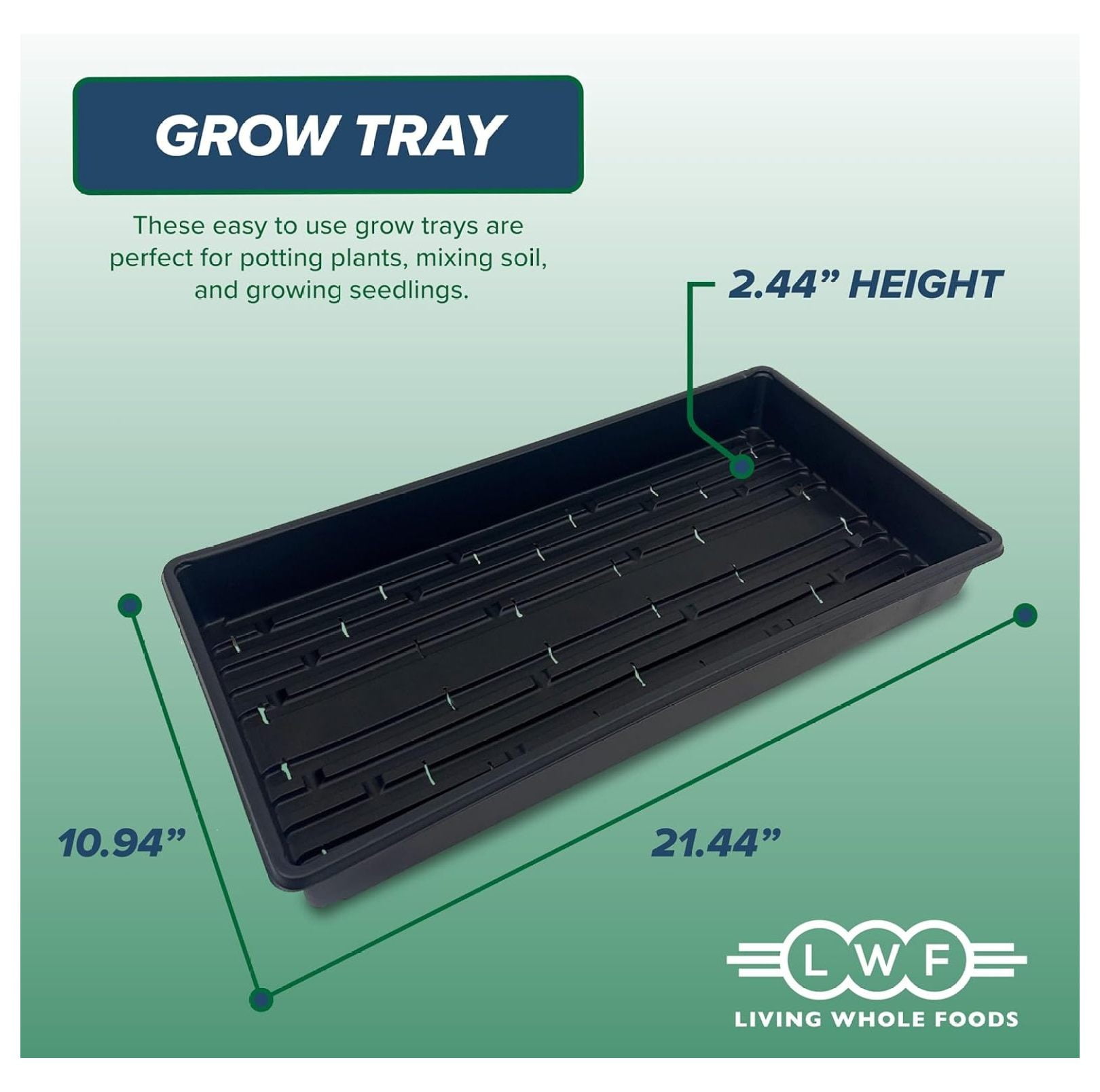 Plant Growing Trays with Drain Holes XYT 20x10-Inch for Seed Starter Microgreens Gardening 10 Pack