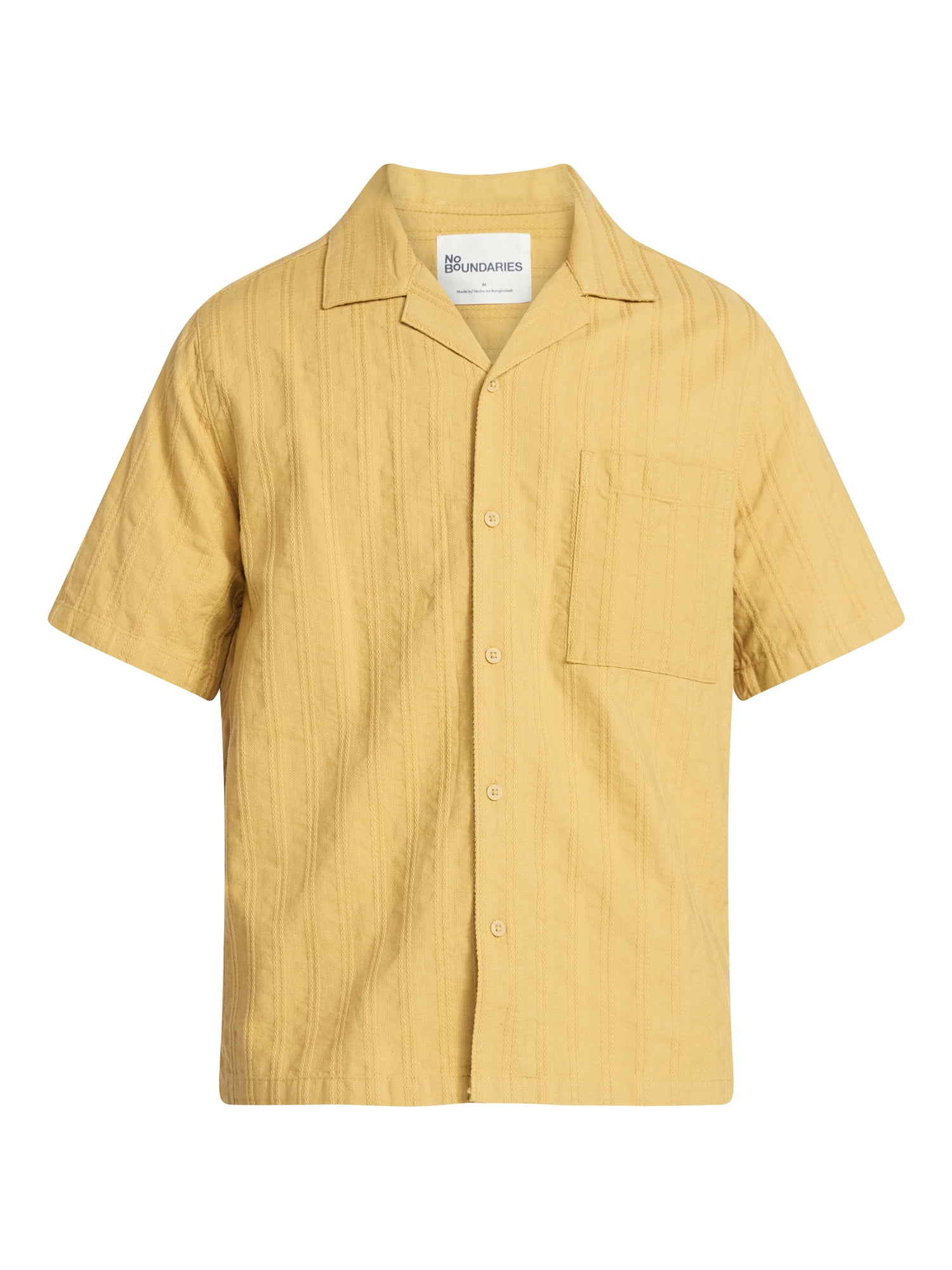No Boundaries Poolside Dobby Shirt with Short Sleeves, Men's XS-4XLT