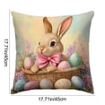 thumbnail image 3 of Apmemiss Easter Clearance 17.7x17.7In Easter Bunny Print Pillowcase, 3 of 7