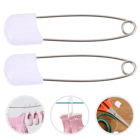 QIFULL 1 Set of 50pcs Diaper Safety Pins Multifunctional Brooch Pins with Smooth Surface for Securing Diapers and Clothes