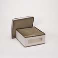 thumbnail image 4 of Household Essentials 510-3 Boîtes de Rangement Vision avec Couvercles / Ensemble de 3 Pcs / Toile Naturelle avec Garniture Brune, 4 of 5
