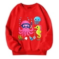 thumbnail image 3 of WOYY Big Boys Sweatshirt Cute Cartoon Print Crew Neck Pullover Sports Shirt, Sizes 9-10, 3 of 3