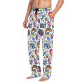 thumbnail image 2 of FORMRS Mens Pajama Pants with Pockets Sleepwear Lounge Bottoms Sizes S-2XL, White Doodle Pattern, 2 of 7