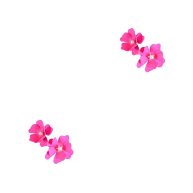 Justharion 2Pcs Boucles d'Oreilles Fleur Stud Core Mode Eardrop Cadeaux de Mariage Accs Rose Foncé 2Set