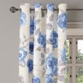thumbnail image 3 of Ambesonne Floral Grommet Curtain, Winter Sketch Roses Artwork, 50"x63", Blue Pale Grey Cream, 3 of 5