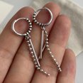 thumbnail image 1 of Pendientes cuadrados Vintage de Plata de Ley 925 para mujer, pendientes con borlas de puntos Retro, joyería para prevenir alergias, accesorios de fiesta, regalo, 1 of 2