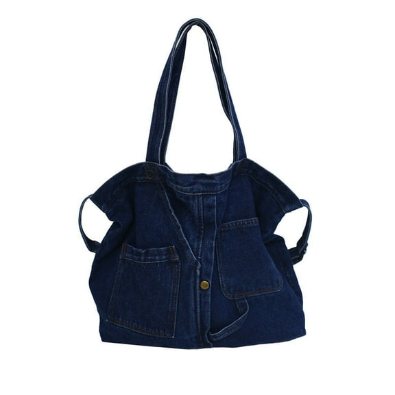 Denim Shoulder Bag Casual Lightweight Canvas Bag Retro Hobo Tote Bag Crossbody Handbag Large Capacity Purse for Teen Girls Women