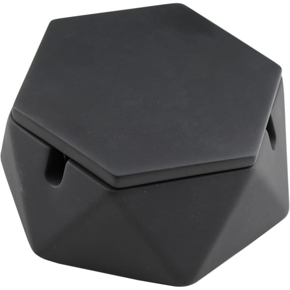 Concrete Ashtray with Lid & Stainless Steel Ashtrays, Cement Ash Tray Smoking Holder Indoor Smokeless Outdoor Windproof Patio Home Office Cool Decor(Dark Grey, Small)