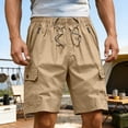 thumbnail image 2 of Sevevn Men's Cargo Shorts Casual Summer Loose Fit Bermuda Shorts Elastic Waist Drawstring Pants with Pockets, 2 of 9