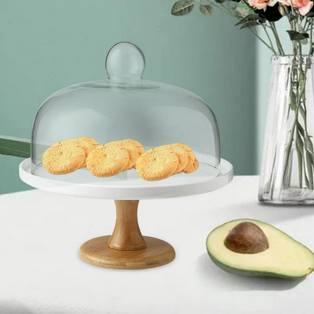 GUOOL Cake Stand Dome Lid Glass Cover Serving Tray Cheese for Breakfast Food 24.5cmx15cm