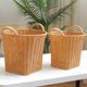 thumbnail image 5 of Cesta de flores tejida, cesta de flores decorativa, cesta de almacenamiento de artículos diversos con asas, 5 of 7