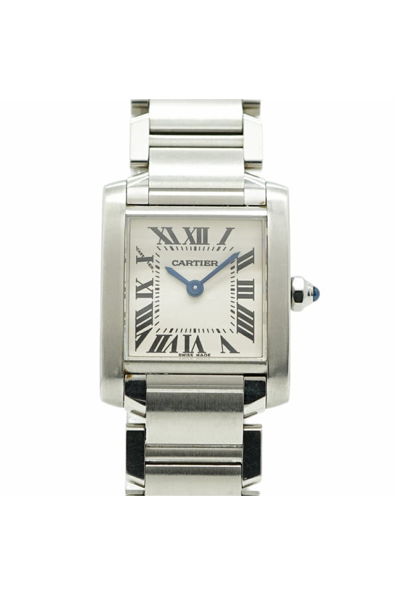 Pre-Owned Cartier Tank Franaise SM W51008Q3 Ivory Dial Women's Watch (Good)