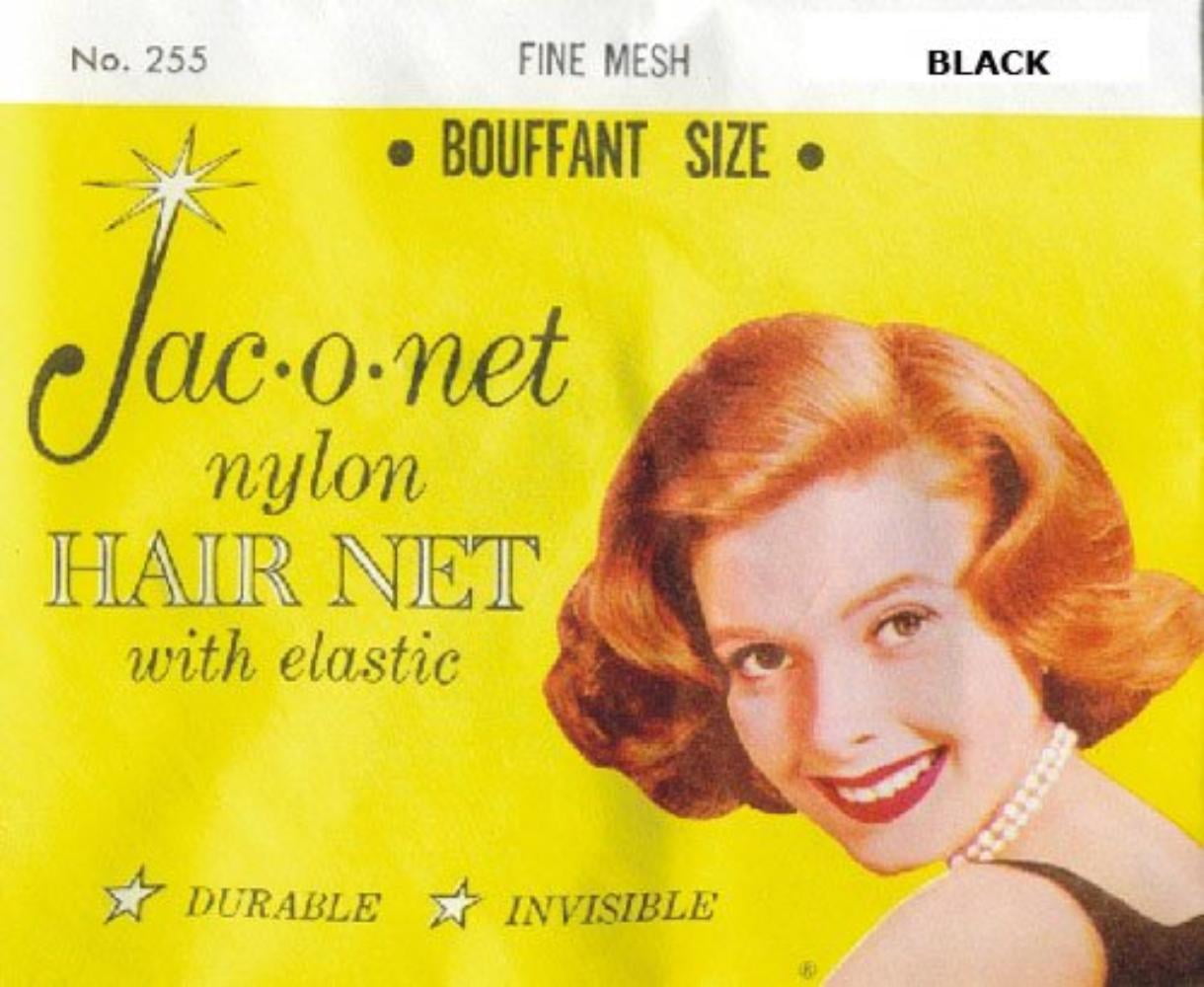 Jac-O-Net Tiny Mesh Hair Net--Bouffant/Large Size, Black,1 Net Per Pack  [Pack of 12] By JacONet
