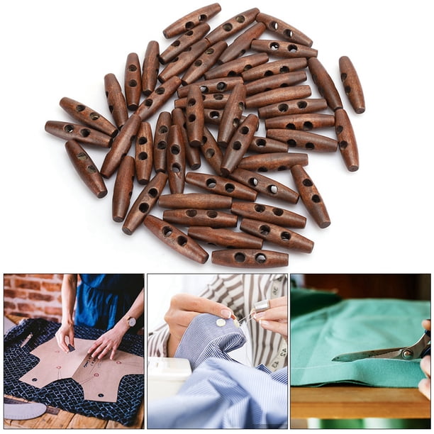 Botón de Costura de Madera, Botones Botones de Madera, Botones de Costura 50 Pezas de Costura para el BricolaJe de la Artesanía