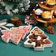 thumbnail image 2 of KOYPTL 2 Pcs Christmas Tree Shape Snack Platter with 3 Compartments Divided Serving Trays Plastic Food Storage Containers for Christmas Holiday Party Supplies Candy Dish Fruit Nuts Desserts Container, 2 of 7