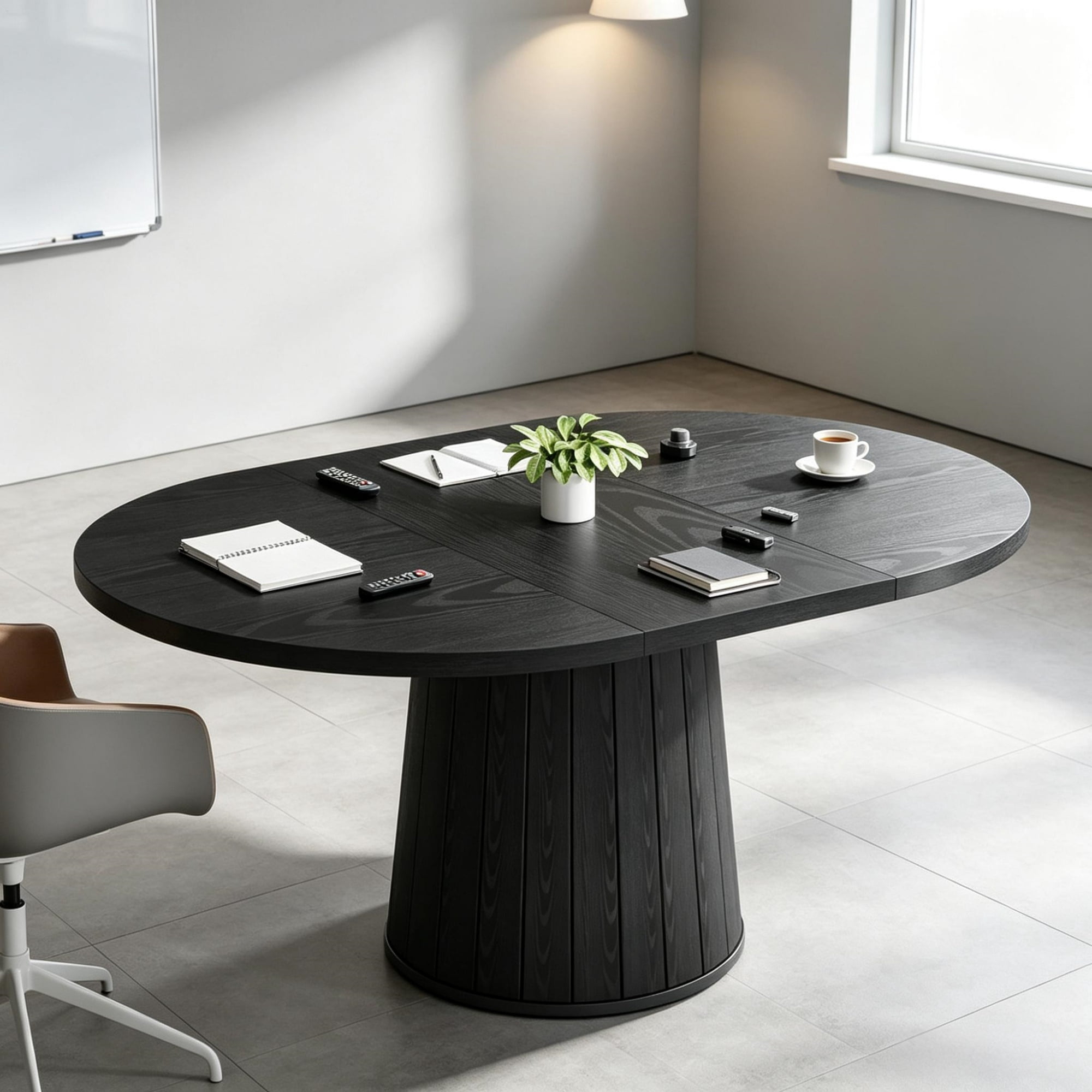 55 in Oval Wood Conference Table for 6 People
