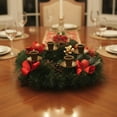thumbnail image 3 of Yucurem Christmas Advent Candle Holder Wreath - Red Ribbon Advent Wreath Ornaments for Christmas New Year Birthday Party Decor, 3 of 7