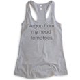 thumbnail image 1 of Vegan From My Head Tomatoes Tank Top, Ladies Racerback Tank Top, Vegan Tank, Veganism Tank, Heather Gray, X-Large, 1 of 3