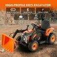 thumbnail image 5 of JOYLDIAS 12V Kids Ride on Excavator 3 Speeds Electric Construction Vehicle Digger with Remote Control, Bluetooth, Microphone Jack, Music, Lights (Orange), 5 of 10