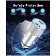 thumbnail image 4 of Car Charger, 2-Pack 40W Dual Port Fast USB C Charger Power Lighter Adapter with 3FT to Cable, 4 of 6