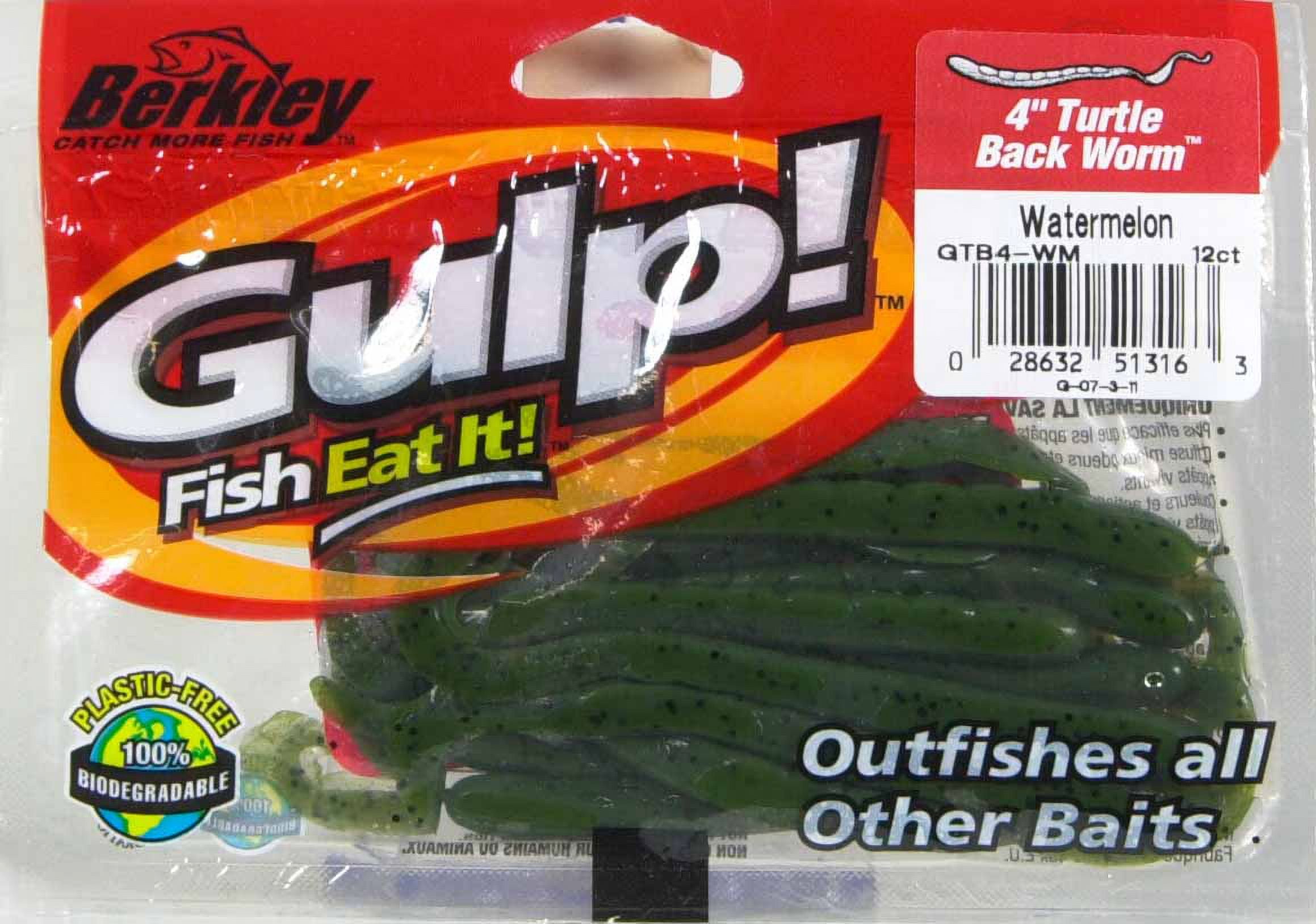 Berkley Pumpkinseed Gulp! Turtle Back Worm Bait 10 Pack 7