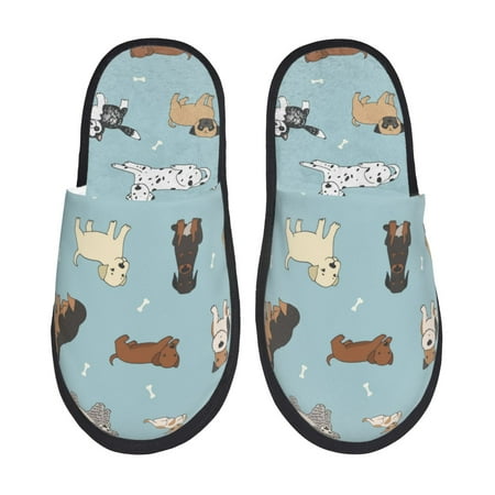 Balery Dog Pets Slient Indoor Furry Fleece Comfort House Shoes Soft Non-Slip Home Shoes Cotton slippers House Slippers-- Medium