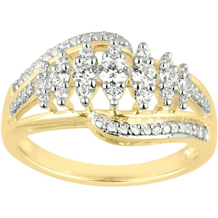 1/2 Carat T.W. Diamond 10kt Yellow Gold Marquise Stairway Ring