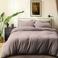 thumbnail image 6 of PURE ERA Duvet Cover Set King Size 100% Cotton Jersey Knit Cotton Super Soft 3pc Bedding Set,Heathered Brown, 6 of 6