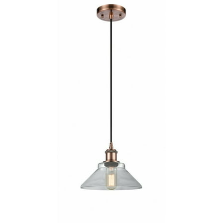 Innovations 516-1P-AC-G132 Orwell 1 Light Mini Pendant part of the Ballston Collection, Antique Copper