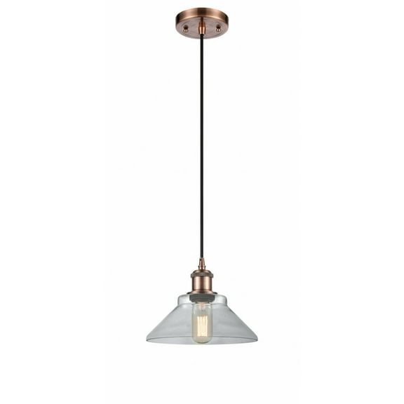 Innovations 516-1P-AC-G132 Orwell 1 Light Mini Pendant part of the Ballston Collection, Antique Copper