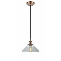 Innovations 516-1P-AC-G132 Orwell 1 Light Mini Pendant part of the Ballston Collection, Antique Copper