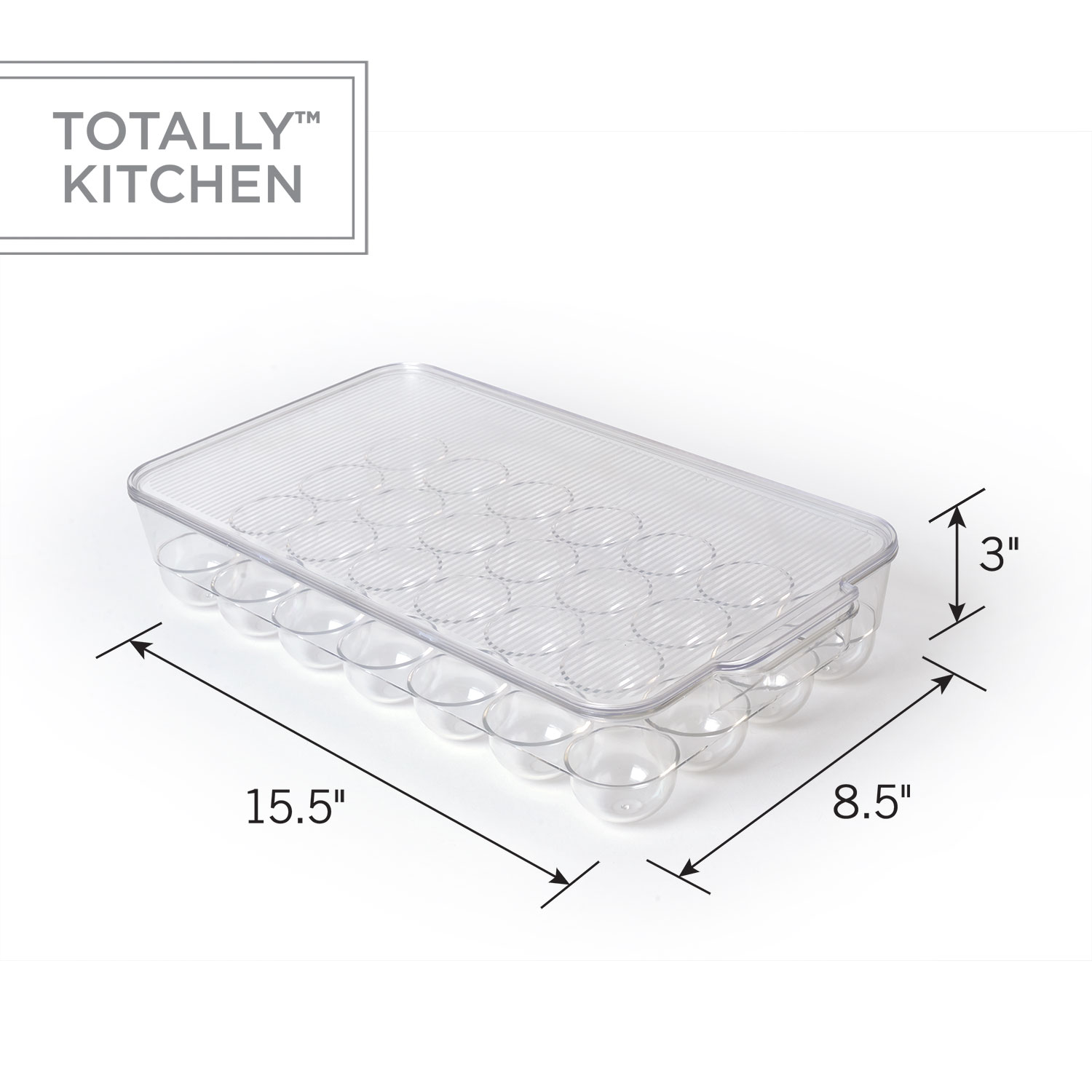 Totally Kitchen Egg Holder for Refrigerator, Fridge Organizers and Storage  Clear, BPA-Free Plastic Storage Containers with Lid & Handles, 18 Eggs Tray