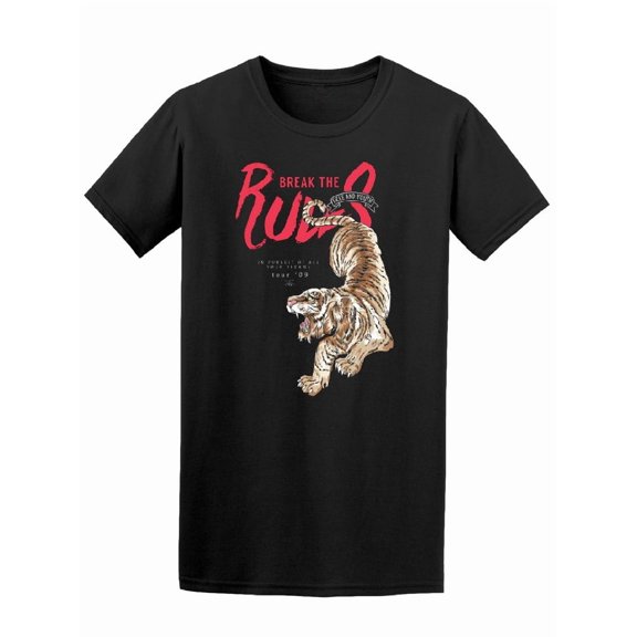 Asian Tiger Break The Rules T-Shirt Men -Image by Shutterstock, Male Small