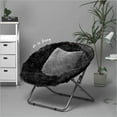thumbnail image 2 of Urban Shop Oversized Mongolian Faux Fur Saucer Chair, Black, 2 of 4