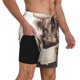 thumbnail image 2 of Balery Relaxed Cute Cow Reading Bañador para hombre, shorts de playa de secado rápido con entrepierna y forro de compresión-X-Large, 2 of 6