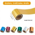 thumbnail image 2 of 6 Rolls 6 Colors Hot Foil Transfer Roll Hot Foil Stamping Paper 4cm Width Metallic Heat Transfer Foil Rolls for Foil Quill/Heat Foil Pen Craft Scrapbooking Card Making 10m/Roll DIY, 2 of 9