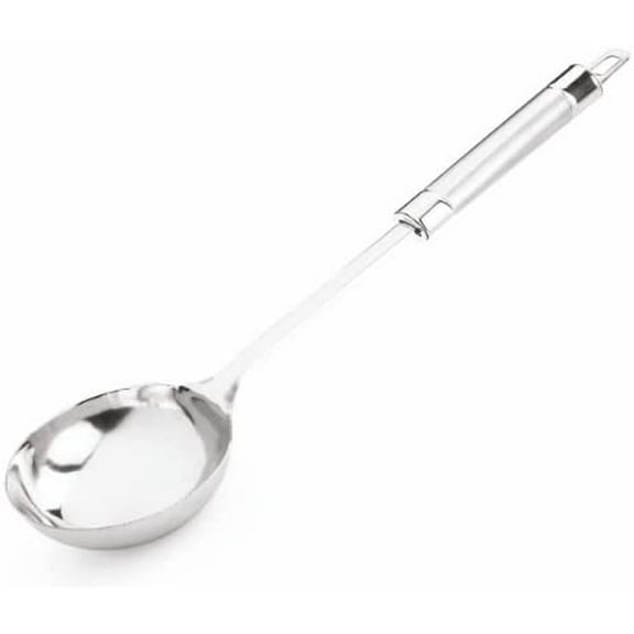 Stainless Steel Soup Serving Spoon with Vacuum Ergonomic Round Handle, Cooking Spoon for Kitchen, (Approx. 14 inches), Kitchen Tools, Pack of 1