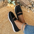 thumbnail image 3 of Rokment Womens Vintage Memory Foam Platform Slip on Penny Loafers Retro Classic Suede Wedges Low Heel Driving Walking Oxfords Boat Shoes for Travel Vacation Black Size 6, 3 of 7