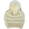 thumbnail image 2 of Womens Winter Beanie Hat Faux Fur Pom Pom Beanies Hat for Women Winter Warm Knit Skull Cap Hats, 2 of 5
