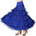 thumbnail image 2 of Whitewed Ruffled Long Skirts for Ballroom Flamenco Dance Practice Performance Show Party, 2 of 3