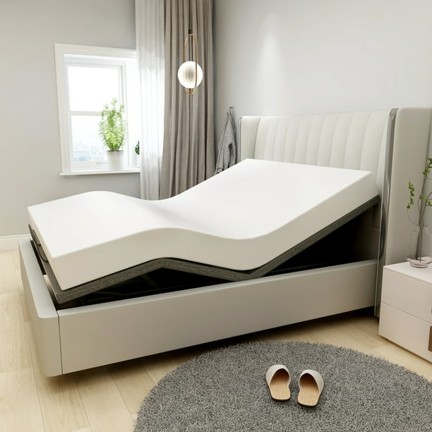 Smiaoer Adjustable Bed Base Frame Smart, Electric Adjustable Twin Bed With Mattress Included