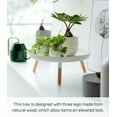 thumbnail image 2 of Yamazaki Home Countertop Pedestal Tray, White, Steel + Wood, Supports 3.3 pounds, Minimal Assembly, 2 of 7