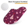 Bybiment Fuzzy Slippers for Kids, Birthday Hats Hearts Pattern NonSlip
