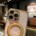 thumbnail image 4 of for iPhone 14 Pro Max Case Magnetic Build-in Stand with Camera Lens Protection MagSafe Shockproof Soft Protective Slim Phone Case Cover for iPhone 14 ProMax Case 6.7 Inch - Clear Gold, 4 of 6